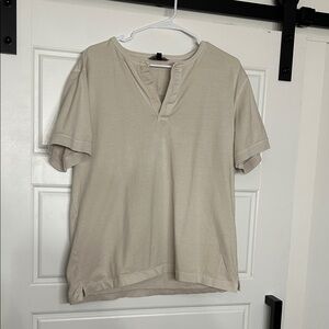 Banana Republic Beige Short Sleeve Henley Shirt